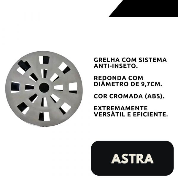 Grelha Rotativa Redonda Cromada 9,7 cm GRB10 Astra