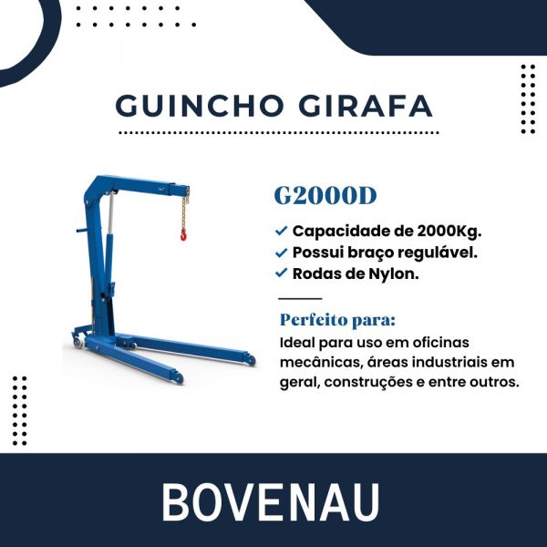 Guincho Girafa Hidráulico Dobrável 2 toneladas Bovenau