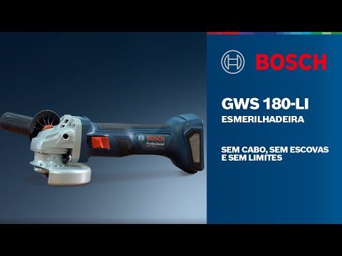 Esmerilhadeira a Bateria Bosch GWS 180-LI Brushless 18V Sem Bateria