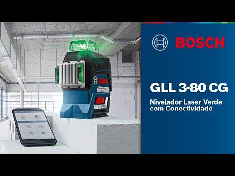 Nível a Laser de Linhas Verdes Bosch GLL 3-80 CG Bluetooth em Maleta