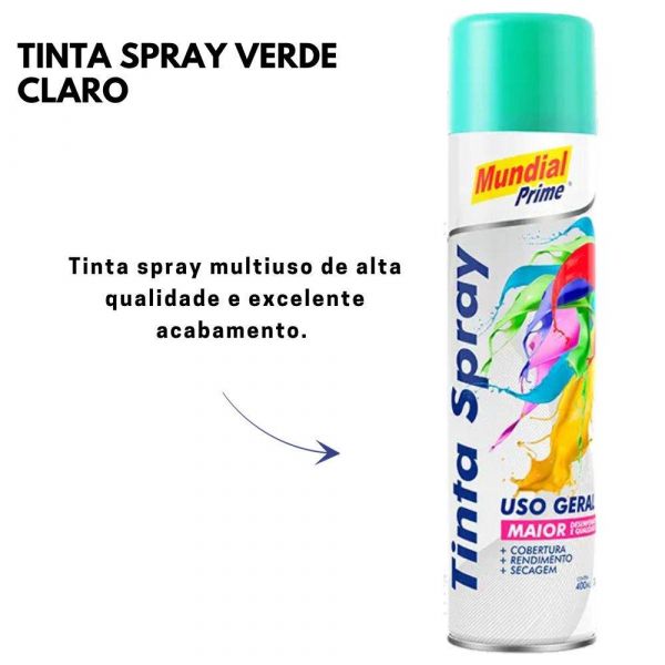 Tinta Spray Verde Claro 400ml Mundial Prime