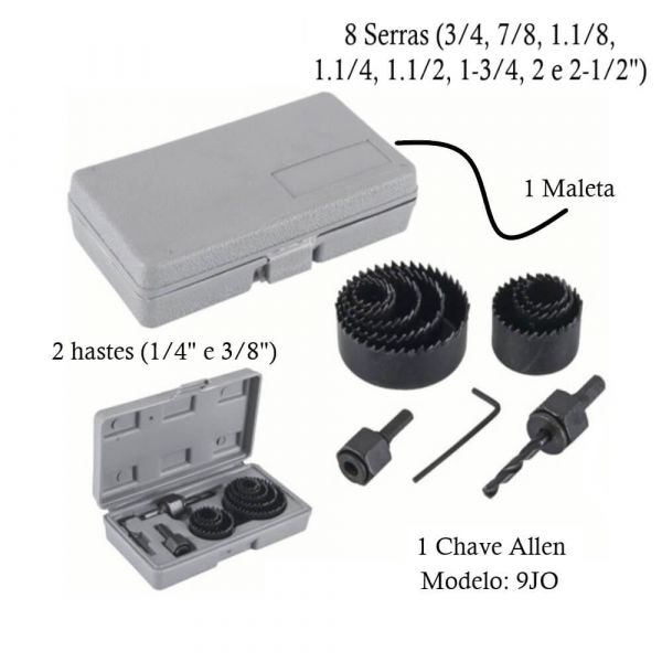 Kit Serra Copo Madeira 11 Peças 9J0 EDA