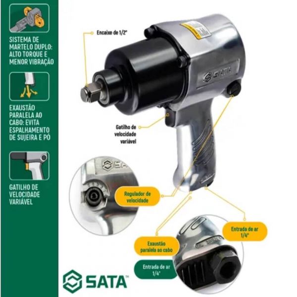 Chave De Impacto Pneumática 1/2