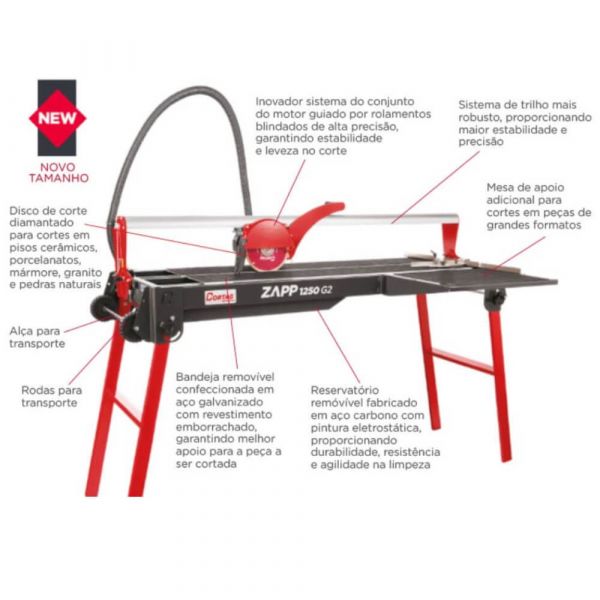 Cortador de Pisos Elétrico Zapp 1550 G2 Cortag