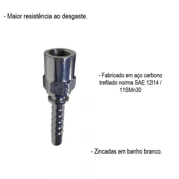 Terminal Fêmea Fixa 1/8 NPT-27 Metalquip