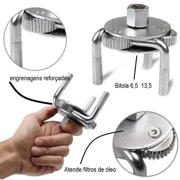 Saca Filtro de Óleo 3 Garras Tipo Aranha 65-135mm Noll