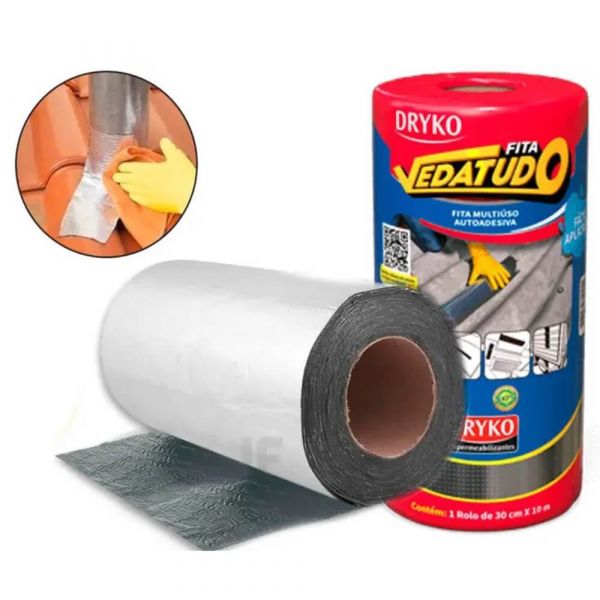 Fita Multiuso Aluminizada 45cm x 10m Dryko