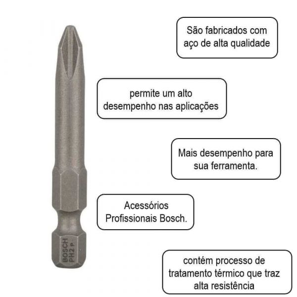 Ponteira Phillips Extra Hard PH2, 49mm Bosch