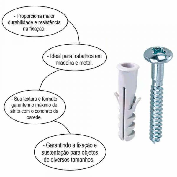 Kit Buchas Com Parafusos Bemfixa 11 Pares