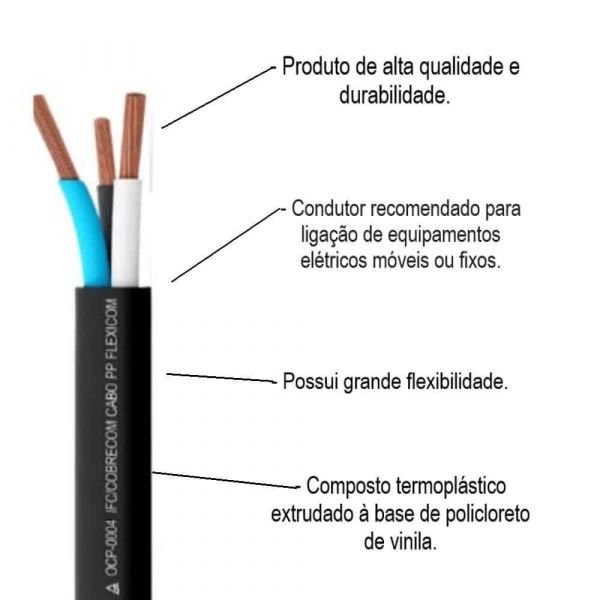 1 Metro de Cabo PP 3 X 6,0 500V Corfio