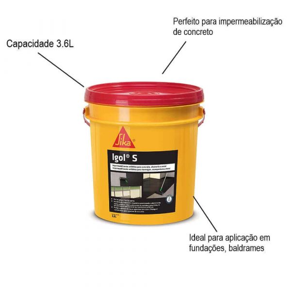 Impermeabilizante asfáltico Igol S 3,6L  Sika