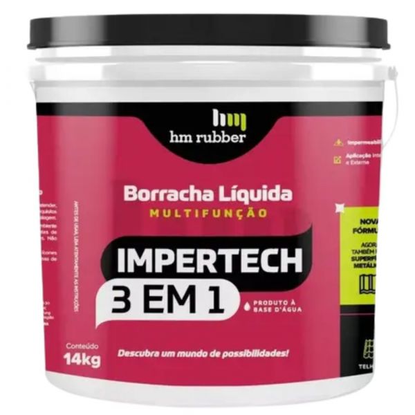 Impermeabilizante Impertech 3 em 1 Incolor 14Kg Hm Rubber