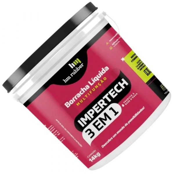 Impermeabilizante Impertech 3 em 1 Incolor 14Kg Hm Rubber