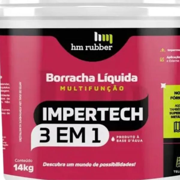Impermeabilizante Impertech 3 em 1 Incolor 14Kg Hm Rubber