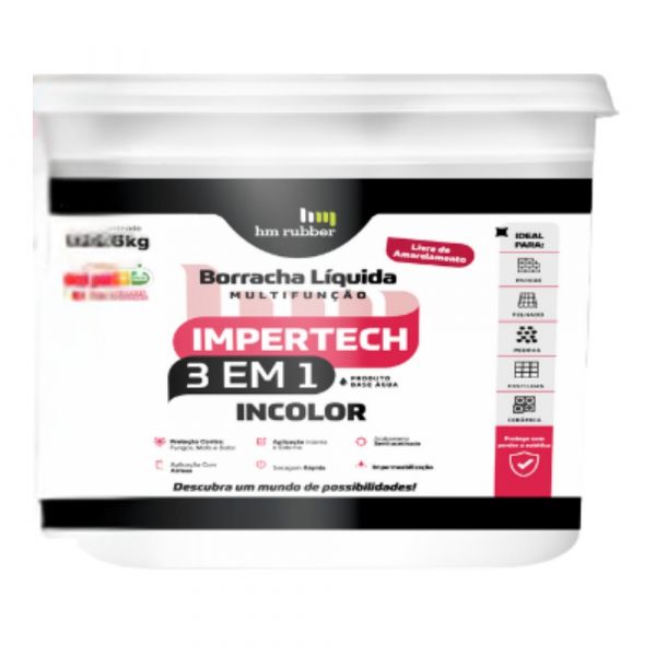 Impermeabilizante Impertech  3 em 1 Incolor 3,6Kg Hm Rubber