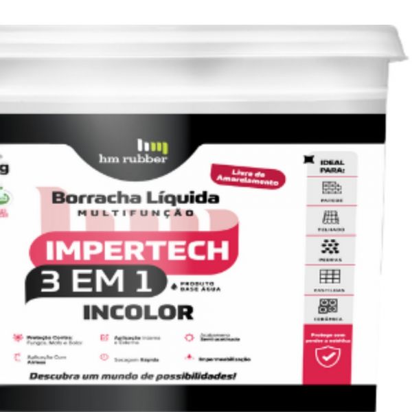 Impermeabilizante Impertech  3 em 1 Incolor 3,6Kg Hm Rubber