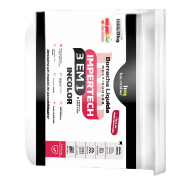 Impermeabilizante Impertech  3 em 1 Incolor 3,6Kg Hm Rubber
