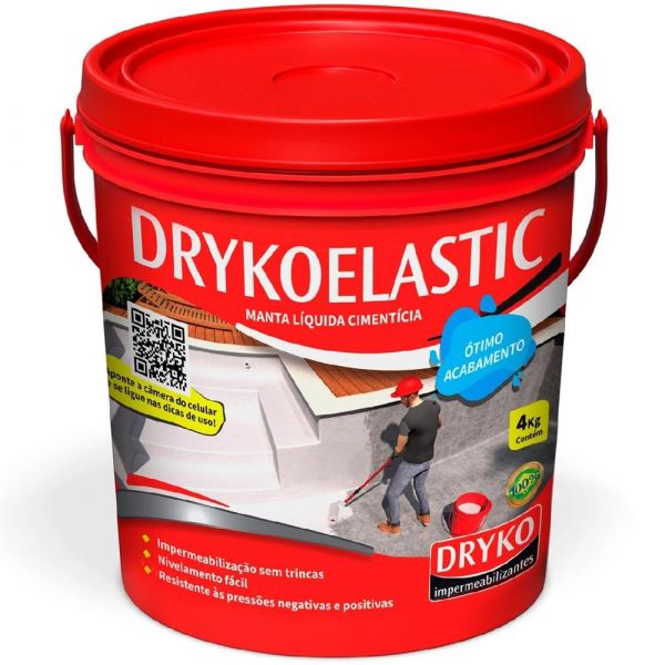 Impermeabilizante Manta Líquida Cimentícia Drykoelastic 4Kg Dryko
