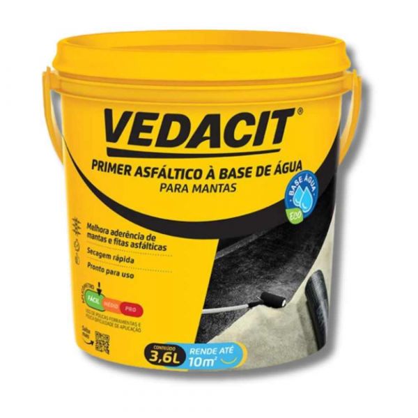 Primer Eco Asfáltico a Base de água 3,6 Litros Vedacit