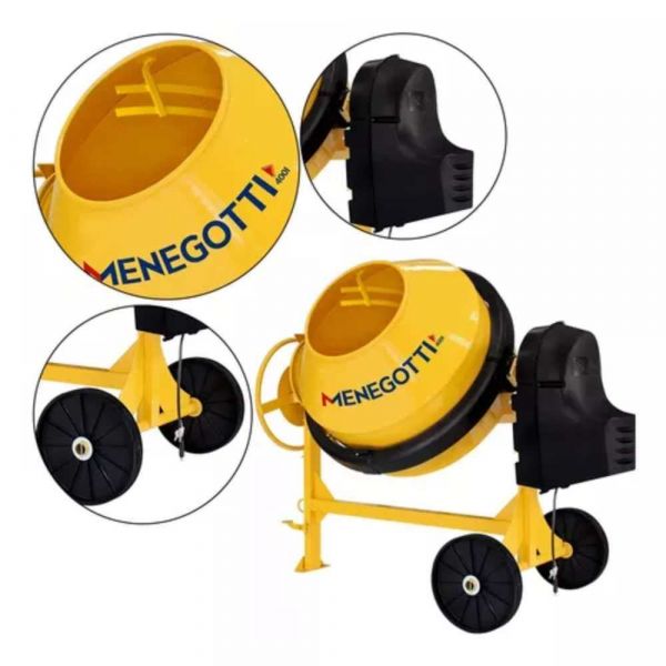 Betoneira Prime Monofásica 400 litros com Motor Menegotti