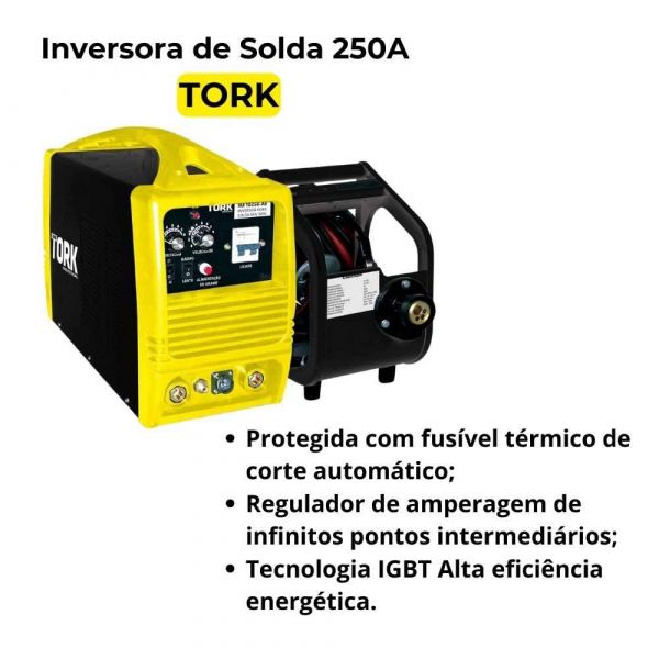Inversora de Solda 250A (MIG) Arame 20Kg 220V IM-10250/AE Tork
