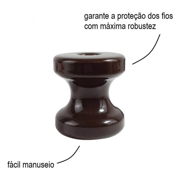 Isolador Tipo Roldana Porcelana 56x56mm Para Armação Germer