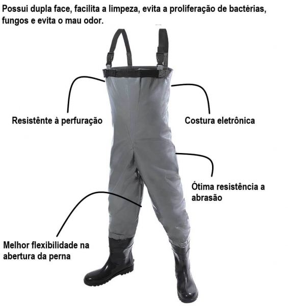 Macacão Jardineira Com Botas N41 Tamanho G Losgardi Protspray