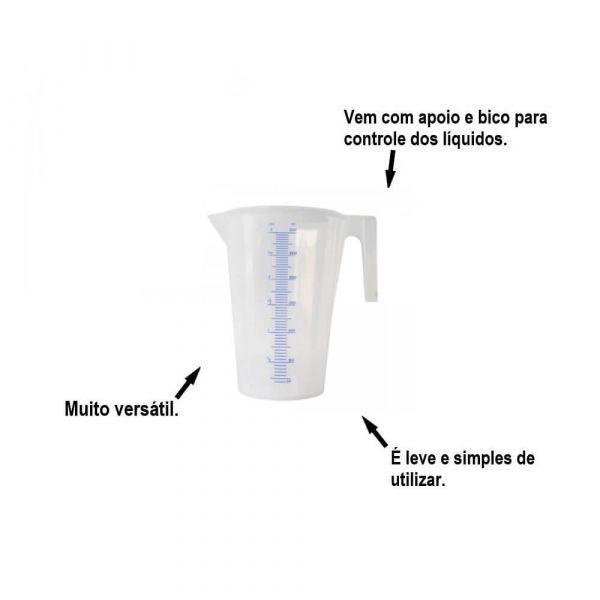 Jarra Em Polietileno Graduada 3 Litros Branca Bremen
