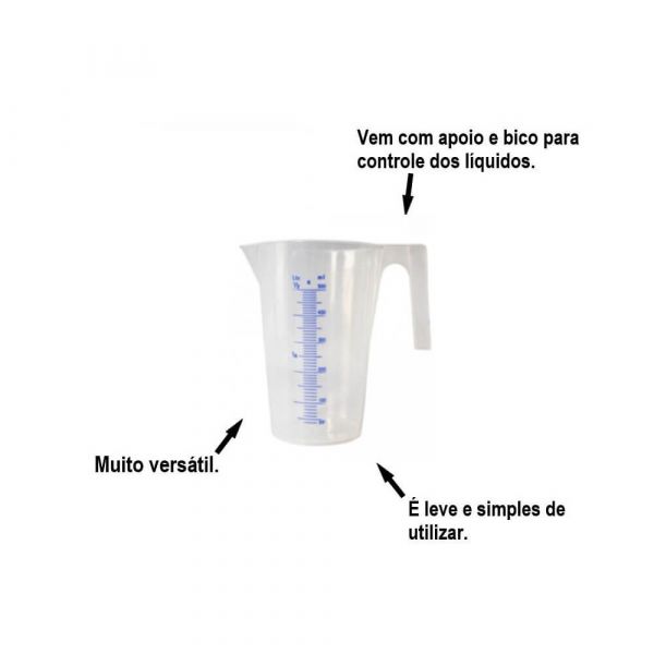 Jarra Em Polietileno Graduada 500Ml Branca Bremen