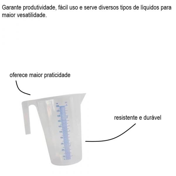 Jarra Plástica Graduada 2 Litros Branca Bremen