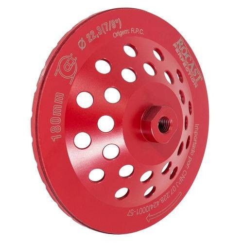 Rebolo Diamantado Tipo Prato com Rosca 100mm- Rocast