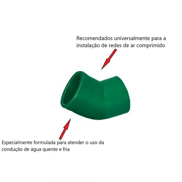 Joelho 45º 25mm Água quente / Água fria Topfusion