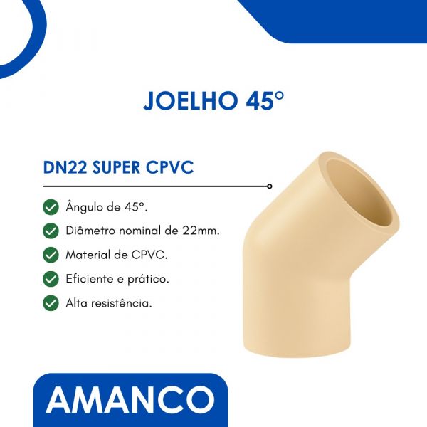 Joelho 45° DN22 Super CPVC Amanco
