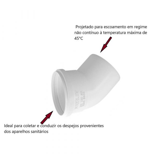 Joelho 45º para Esgoto DN100mm Fortlev