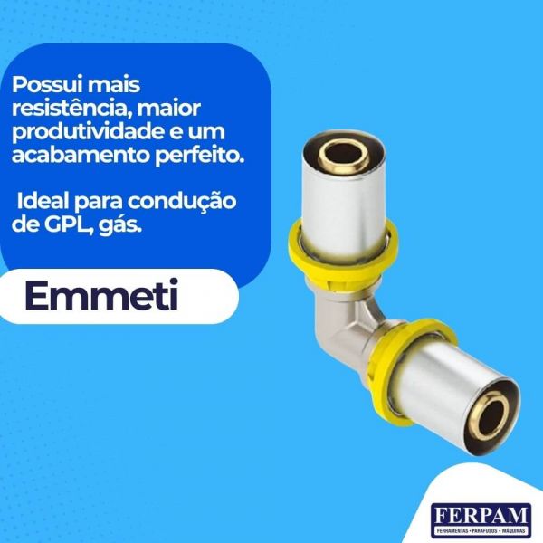 Joelho Para Gás 90 Met DN 16 Emmeti