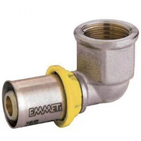 Joelho Para Gás 90° Met DN 16X1/2” Emmeti