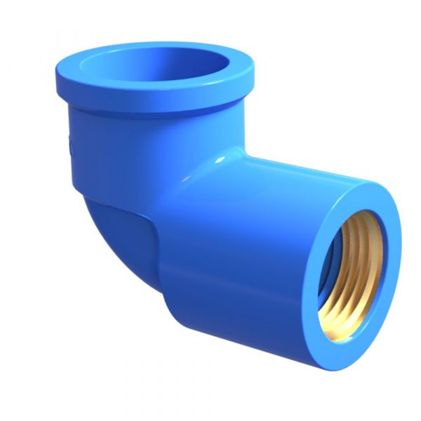 Joelho para Porcelanato 90° Soldável com Bucha Latão 25mm X 1/2 Pol. Durin