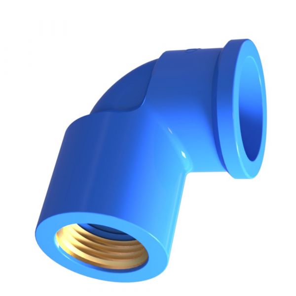 Joelho para Porcelanato 90° Soldável com Bucha Latão 25mm X 1/2 Pol. Durin