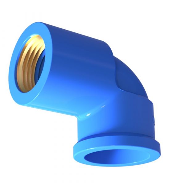 Joelho para Porcelanato 90° Soldável com Bucha Latão 25mm X 1/2 Pol. Durin