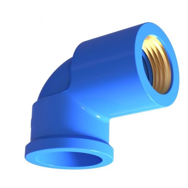 Joelho para Porcelanato 90° Soldável com Bucha Latão 25mm X 1/2 Pol. Durin