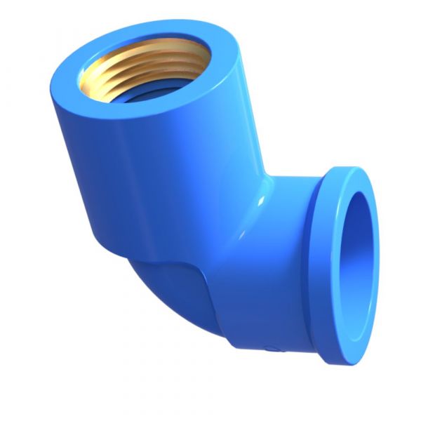 Joelho para Porcelanato 90° Soldável com Bucha Latão 25mm X 1/2 Pol. Durin