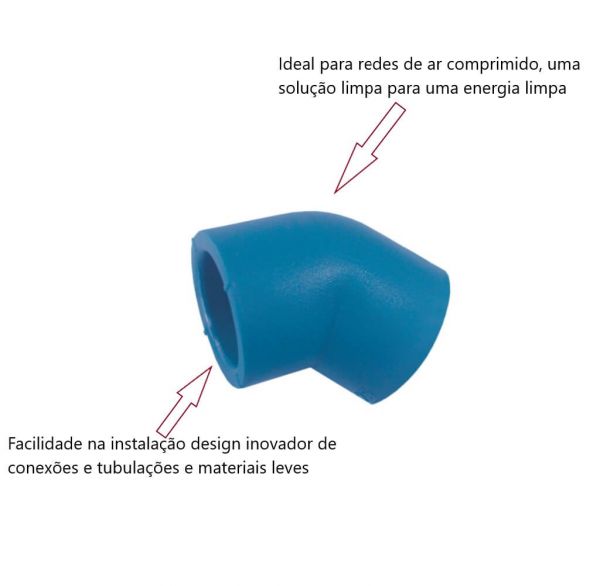 Joelho Para Rede De Ar Comprimido 45º 32 mm Topfusion