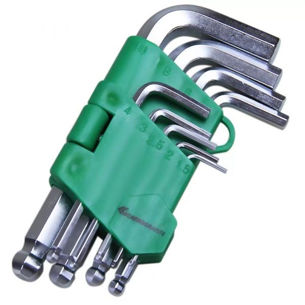 Jogo De Chave Allen Curvo Longa 9 Peças Carbografite