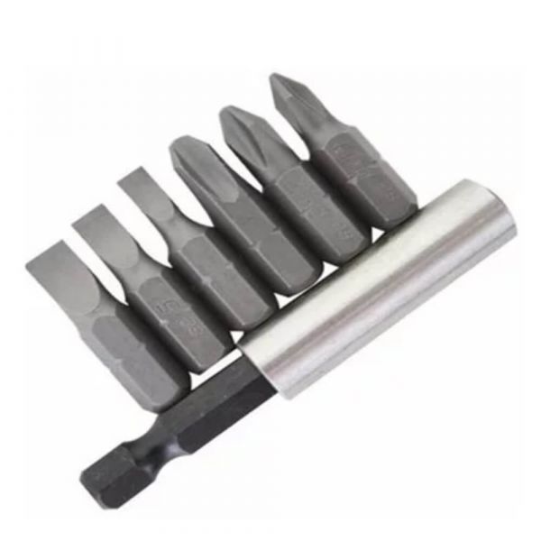 Jogo Bits de Fenda Phillips Pozidriv Com Adaptador Fertak