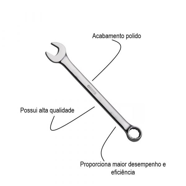 Jogo De Chaves Combinadas de 6 a 32mm com 15 Peças Sata