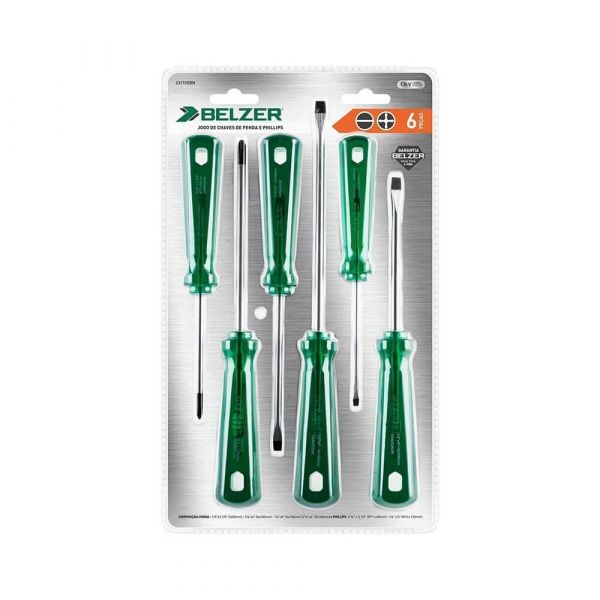 Jogo de Chave 6 Peças Fenda Philips Belzer