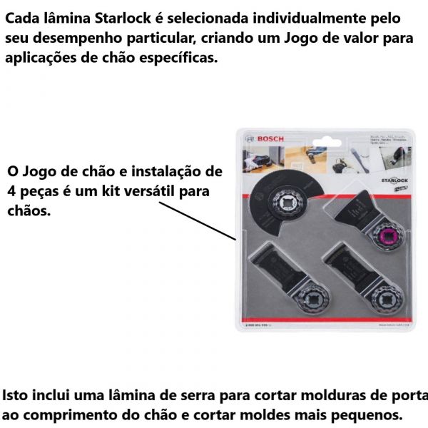 Jogo de Acessórios para Multicortadora Bosch para Instalação de Piso 4 peças
