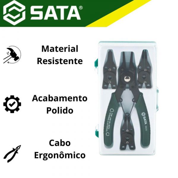 Jogo de Alicate para Anéis de Retenção Sata
