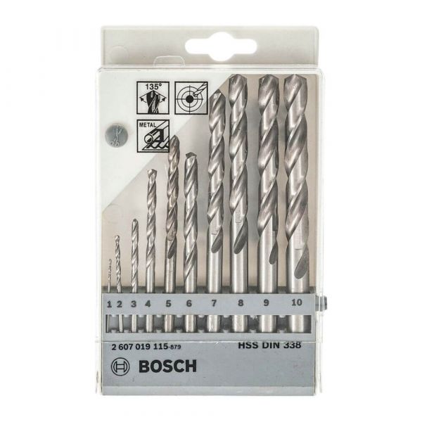 Jogo de Broca 10 Peças Para Metal HSS-G Bosch