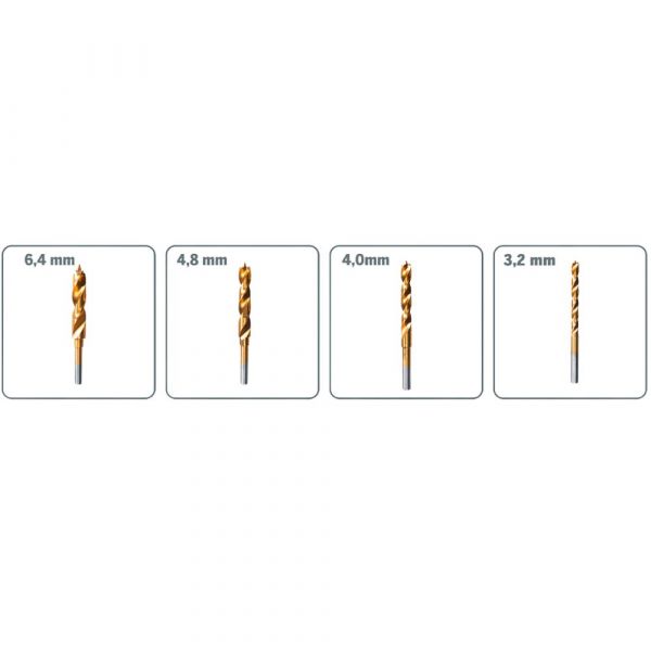 Jogo de Broca de Titânio 4 Peças 26150631AA Dremel